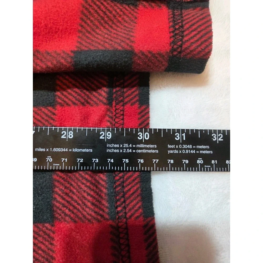 276 WonderShop UNI Size 10 Red Black Buffalo Plaid Fleece Coat Jacket